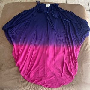 Flowy cold shoulder multicolor shirt